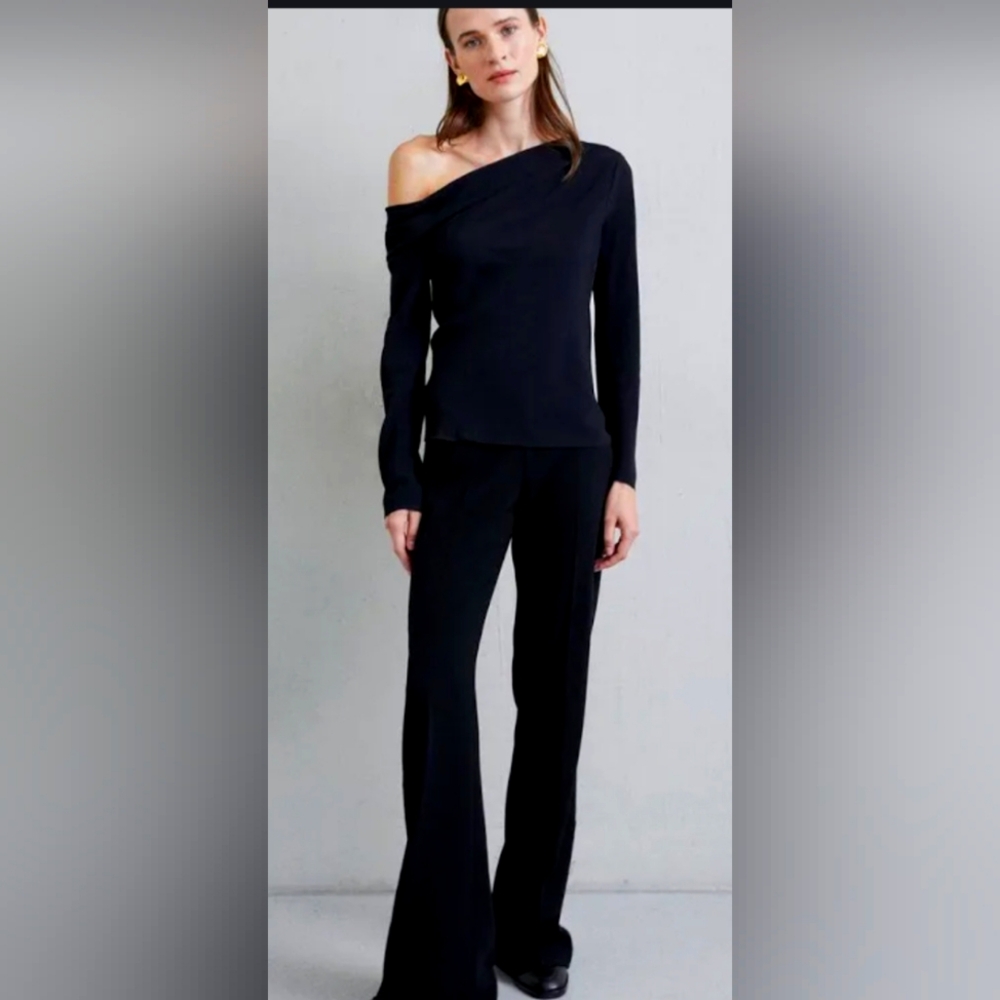 Theory Rosina Off the Shoulder Top Black Size Medium New NWT